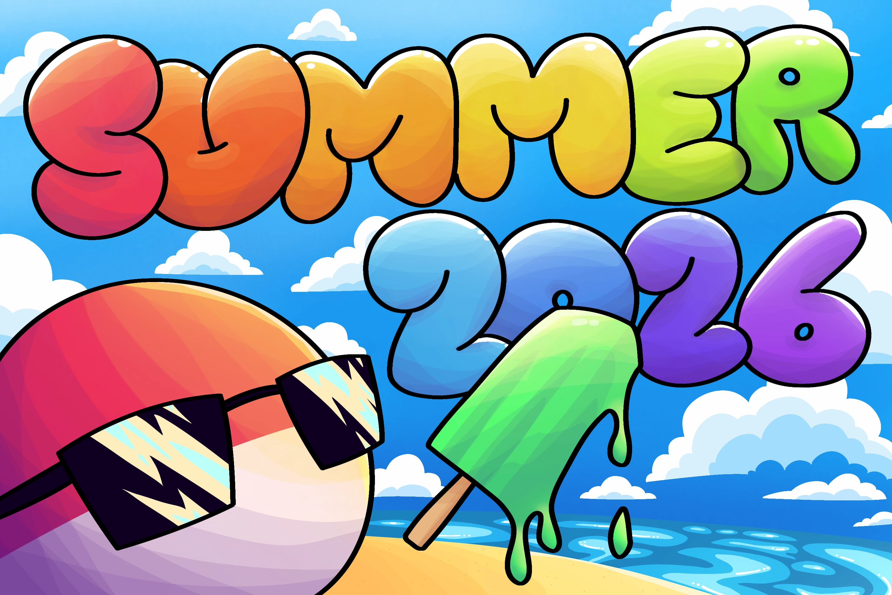 Summer Splash banner art for Polandball Go